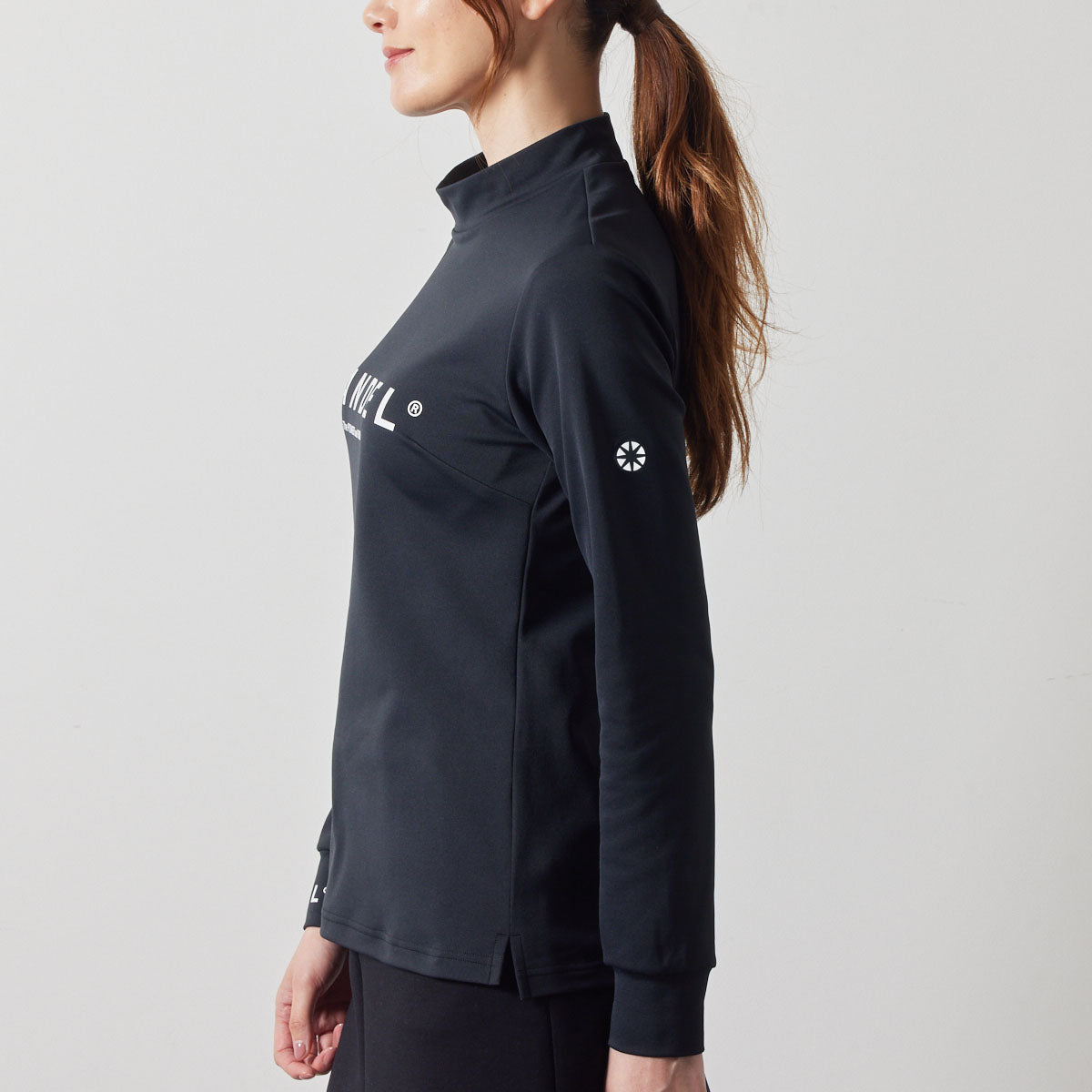 WOMENS BASIC L/S MOCK NECK SHIRTS BGS-W4ABLM モックネックシャツ ハイストレッチ 保温 UVカット / BLACK