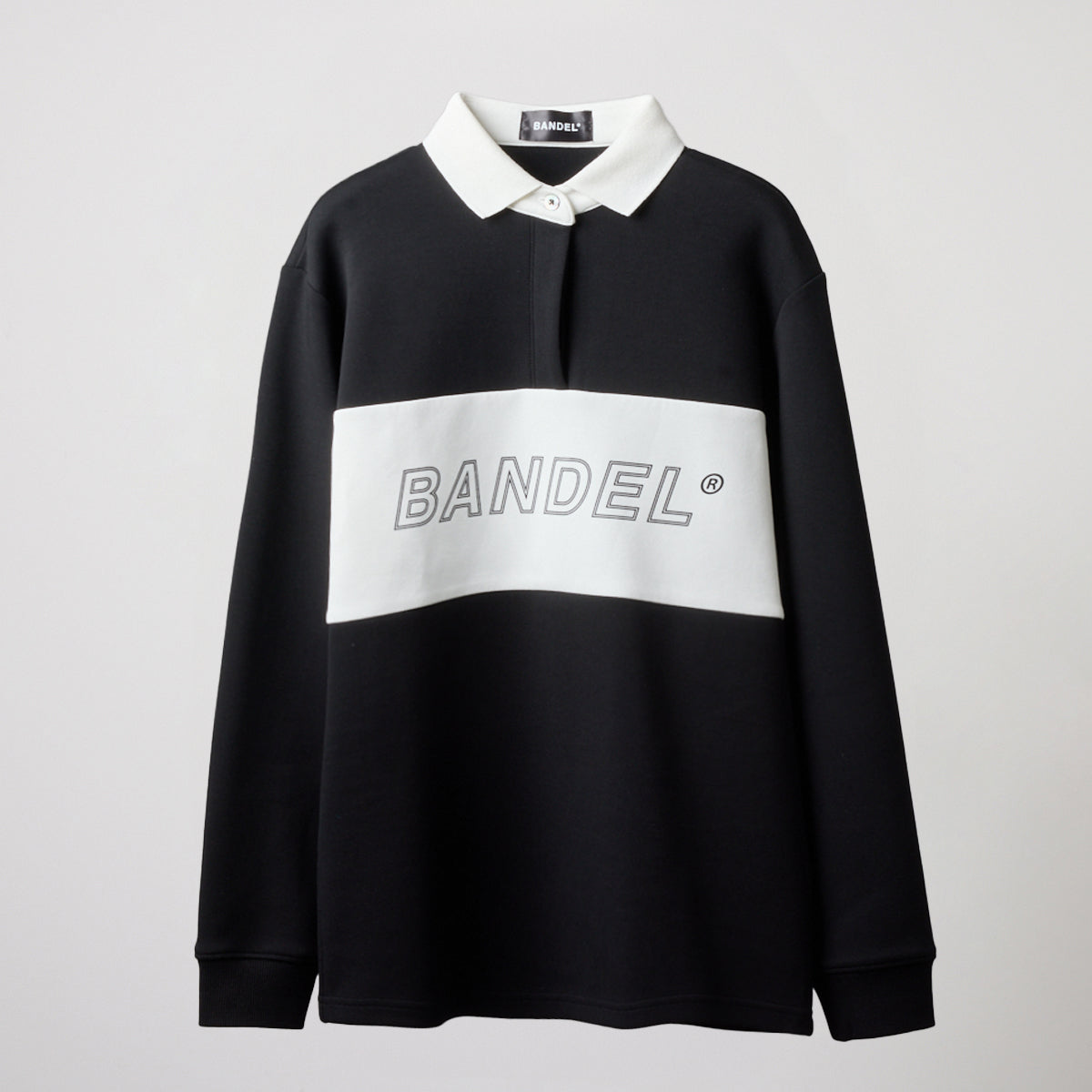 WOMENS COLOR BLOCK L/S RUGBY POLO BGS-W4ACBRP ポロシャツ ストレッチ 保温 軽量 / BLACK×WHITE