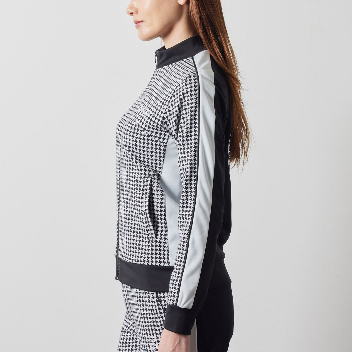 WOMENS HOUNDSTOOTH BICOLOR BLOUSON BGS-W4AHTBB ブルゾン 保温 新素材 セットアップ / BLACK