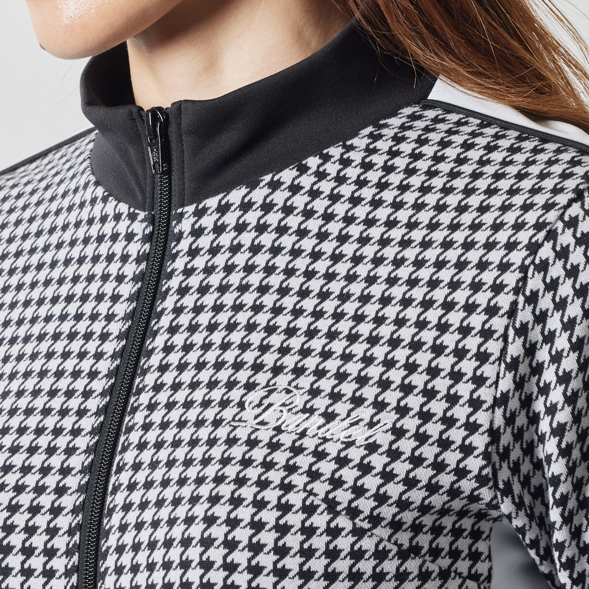 WOMENS HOUNDSTOOTH BICOLOR BLOUSON BGS-W4AHTBB ブルゾン 保温 新素材 セットアップ / BLACK