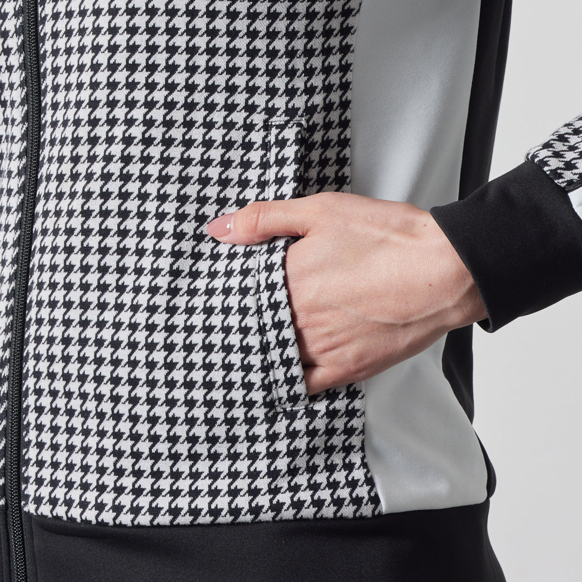 WOMENS HOUNDSTOOTH BICOLOR BLOUSON BGS-W4AHTBB ブルゾン 保温 新素材 セットアップ / BLACK