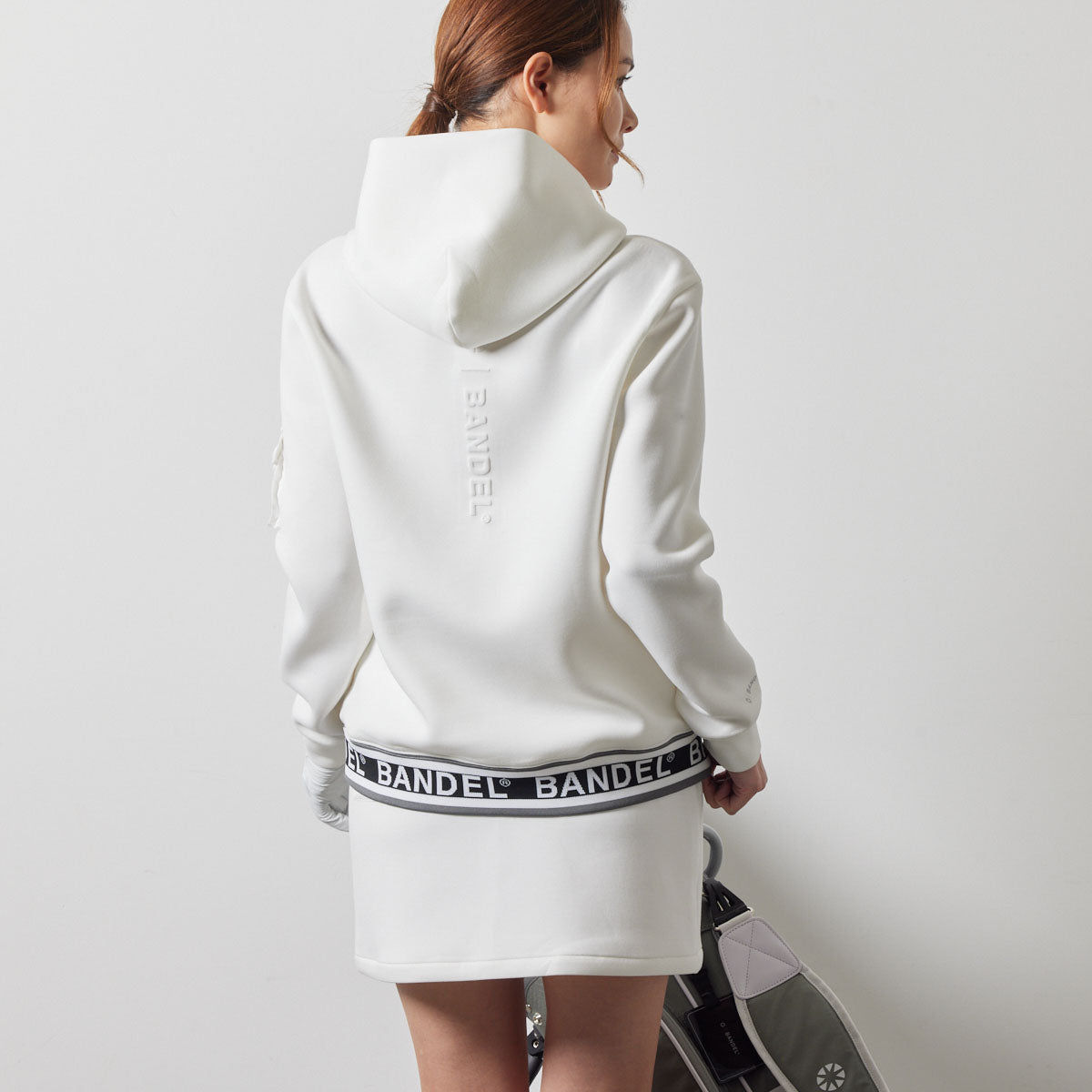 WOMENS NYLON POCKET P/O HOODIE BGS-W4ANPHD 軽量 ダンボール素材 異素材MIX / WHITE