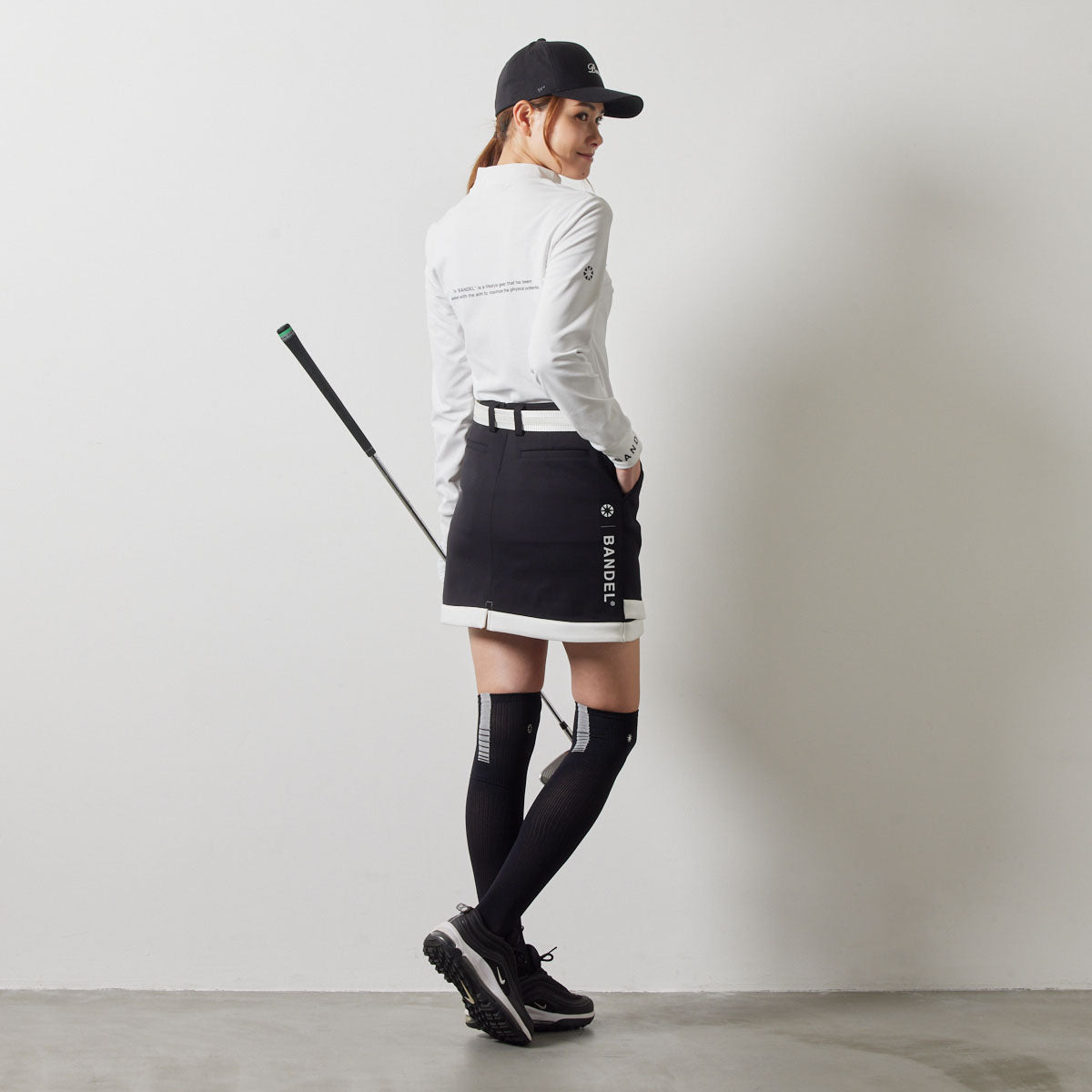 PIPING HEM SKIRT BGS-W4APHSK スカート 高ストレッチ 軽量 スタイルアップ / BLACK×WHITE