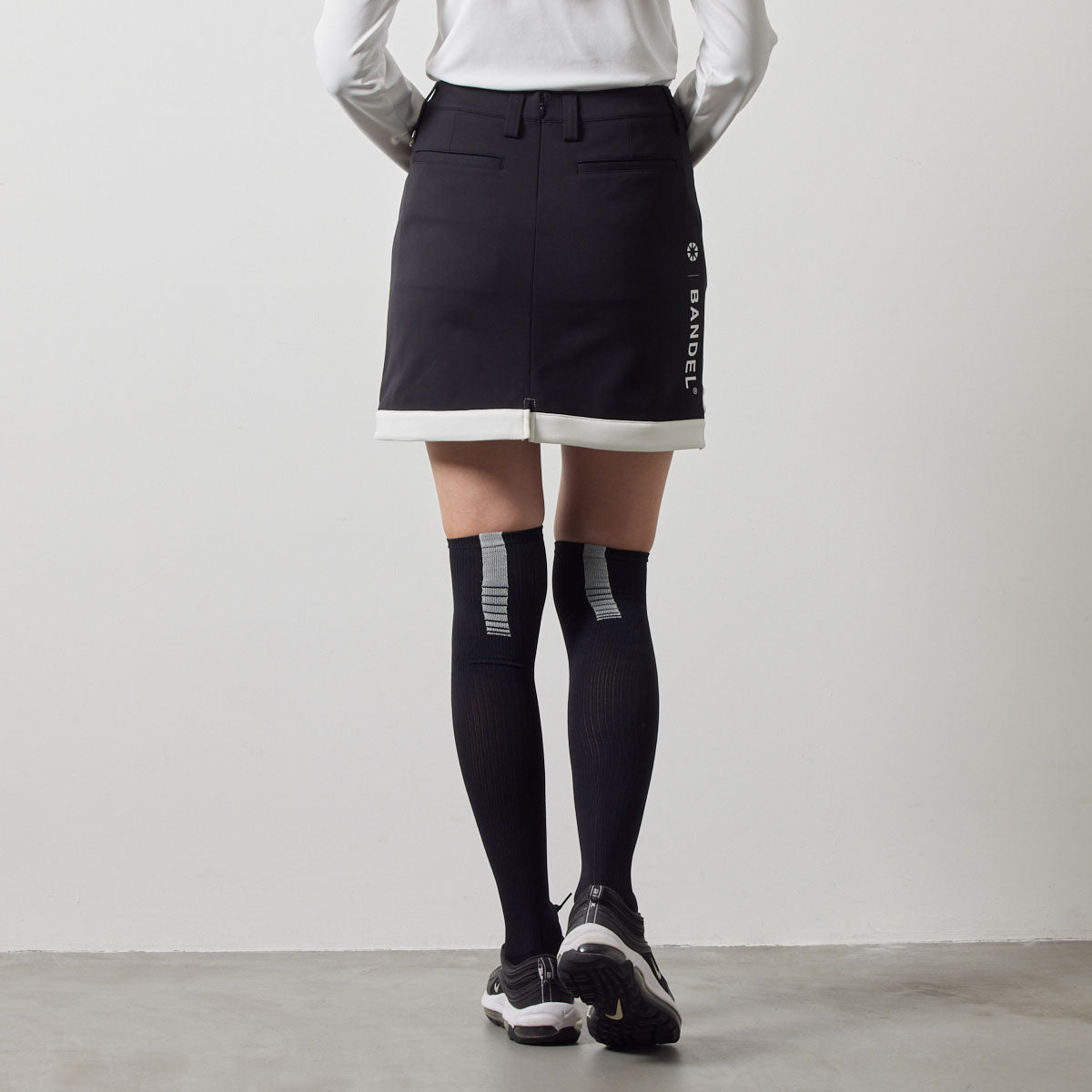 PIPING HEM SKIRT BGS-W4APHSK スカート 高ストレッチ 軽量 スタイルアップ / BLACK×WHITE