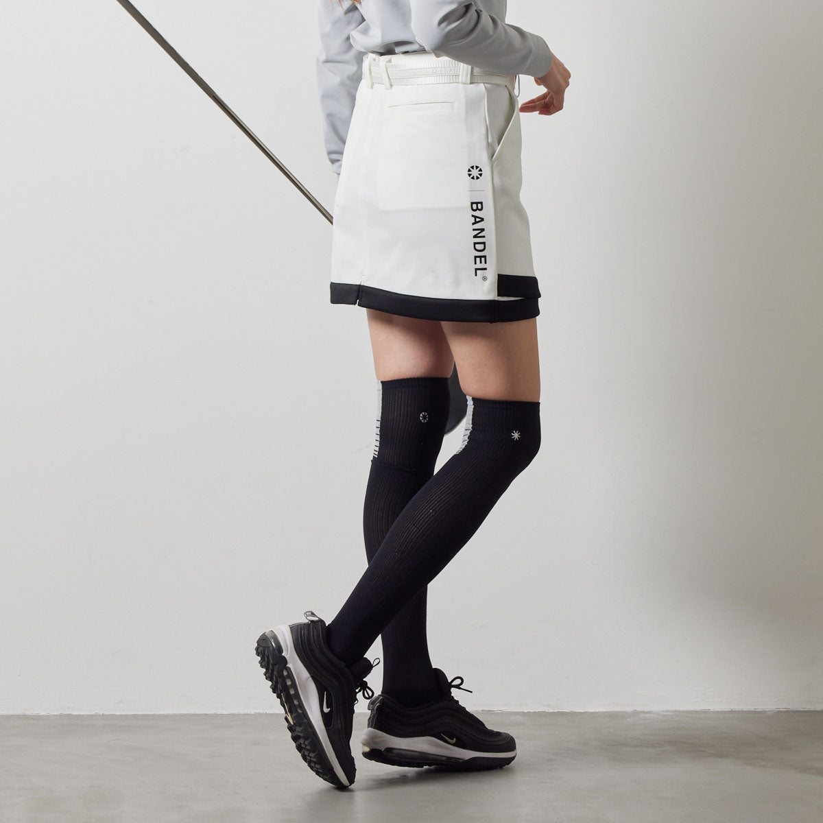 PIPING HEM SKIRT BGS-W4APHSK スカート 高ストレッチ 軽量 スタイルアップ / WHITE×BLACK