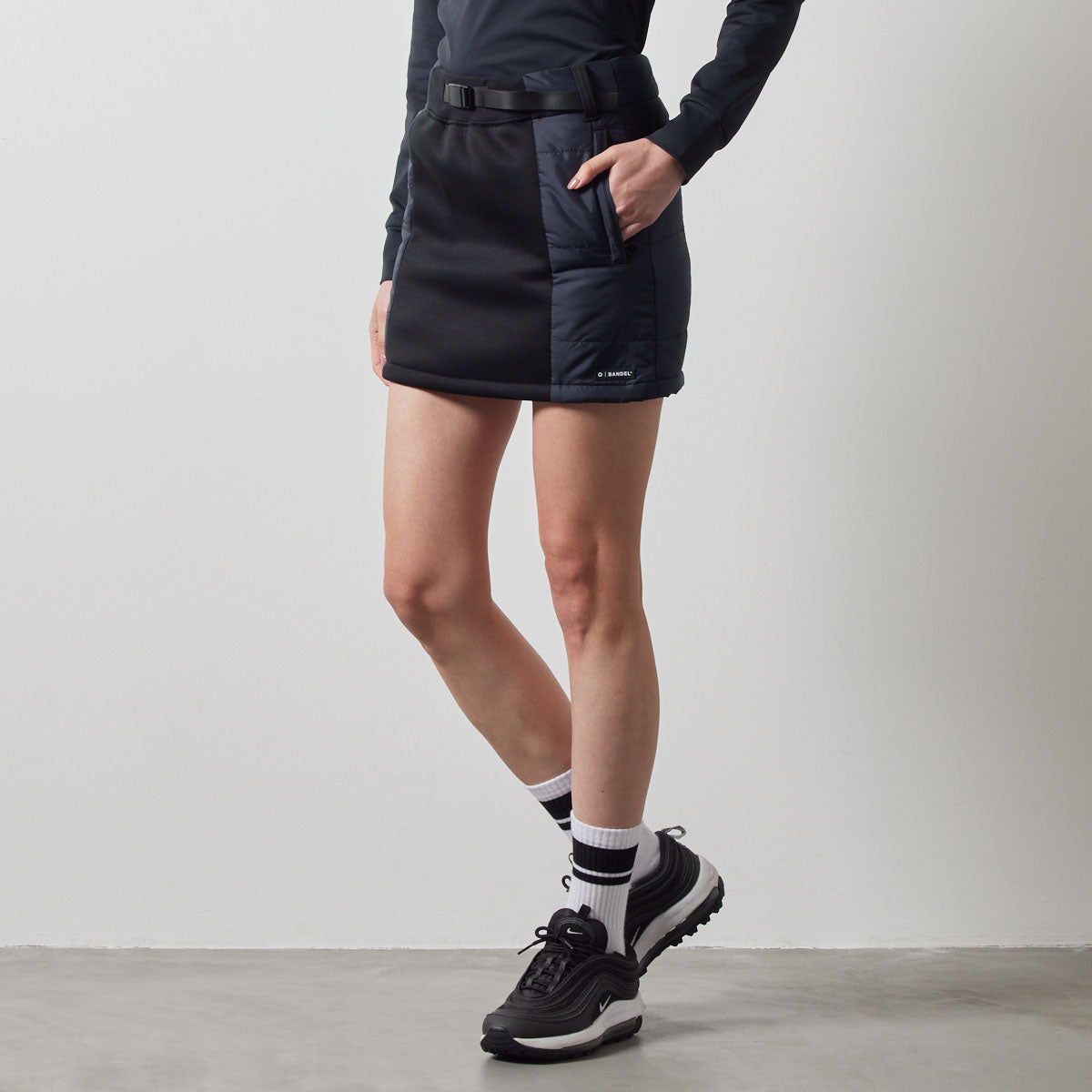 WOMENS SIDE PUFFER SKIRT BGS-W4ASPSK スカート 軽量 保温 中綿 インベル付き / BLACK