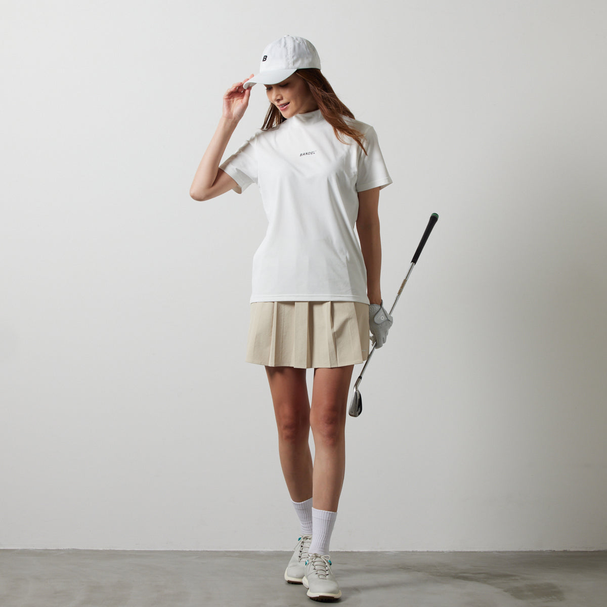 BANDEL GOLF バンデルゴルフ スカート WOMENS BASIC STRECH PLEATS SKIRT BGS-W4SBPSK BEIGE ベージュ