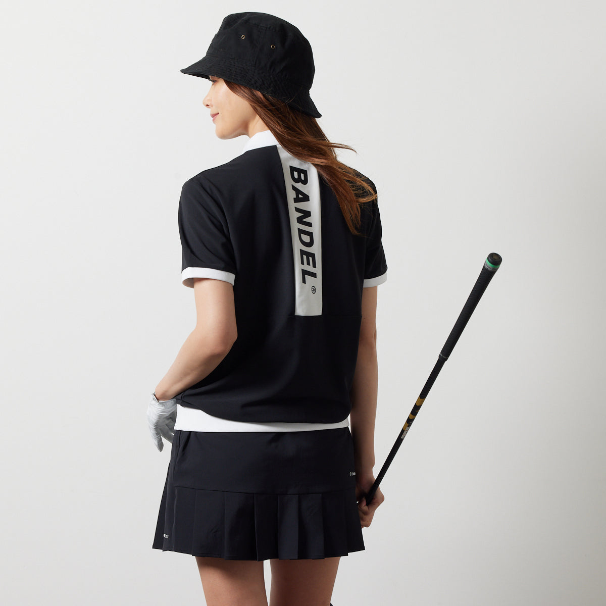 BANDEL GOLF バンデルゴルフ ポロシャツ WOMENS BICOLOR RIB S/S POLO SHIRTS BGS-W4SLFPL BLACKxWHITE ブラック ホワイト