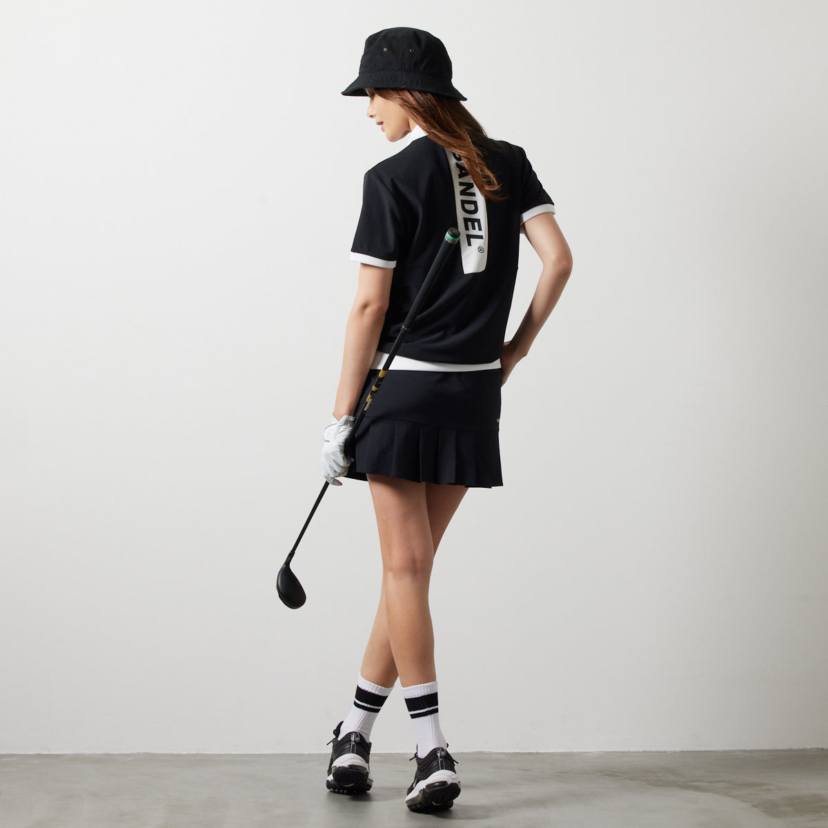 BANDEL GOLF バンデルゴルフ ポロシャツ WOMENS BICOLOR RIB S/S POLO SHIRTS BGS-W4SLFPL BLACKxWHITE ブラック ホワイト