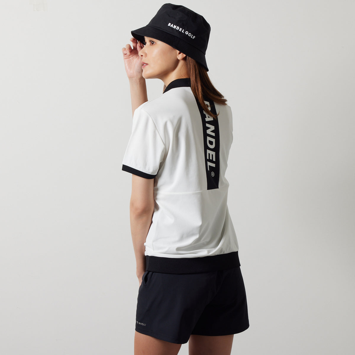 BANDEL GOLF バンデルゴルフ ポロシャツ WOMENS BICOLOR RIB S/S POLO SHIRTS BGS-W4SLFPL WHITExBLACK ホワイト ブラック