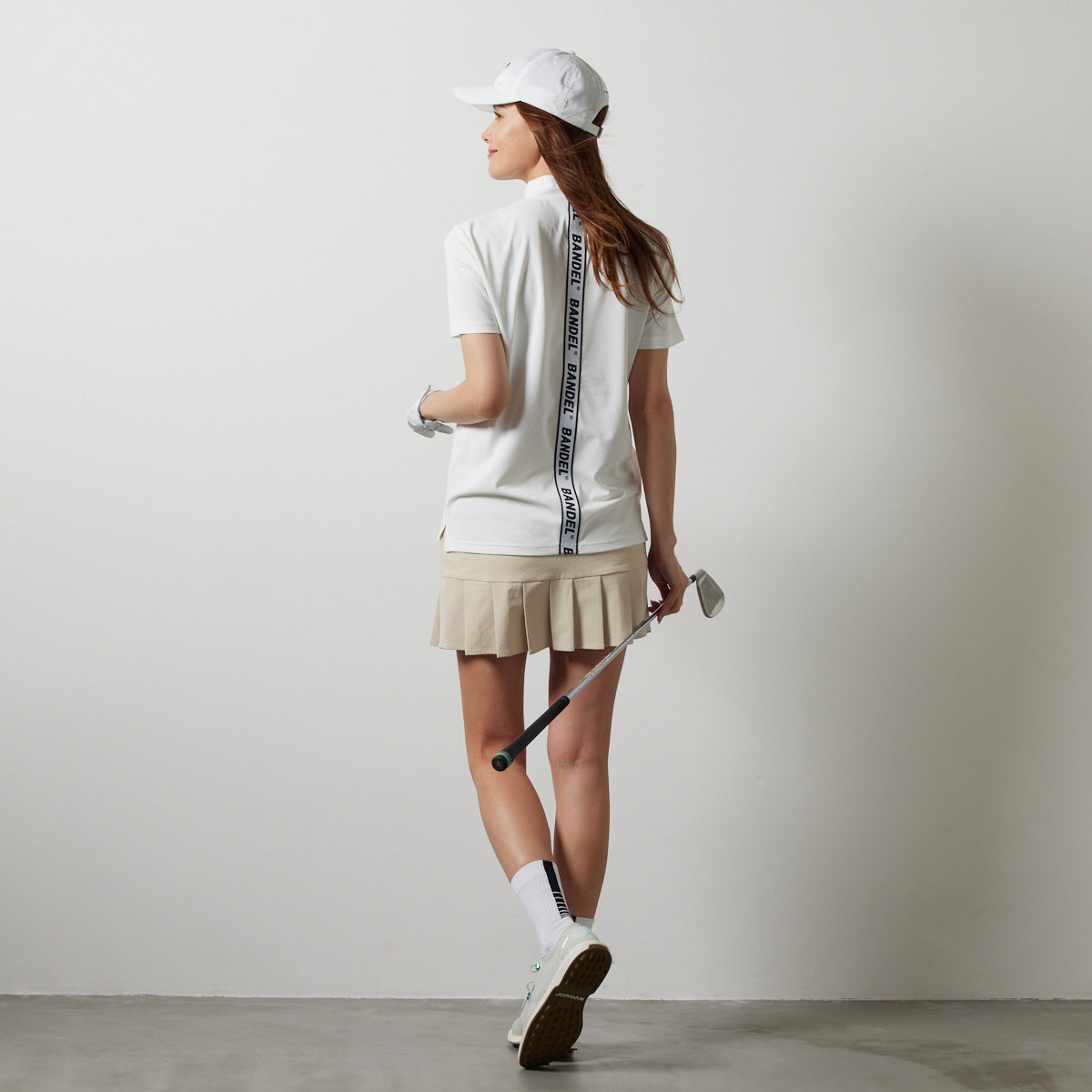 BANDEL GOLF バンデルゴルフ モックネック WOMENS STRAIGHT LOGO S/S MOCK NECK SHIRTS BGS-W4SLTMC WHITE ホワイト