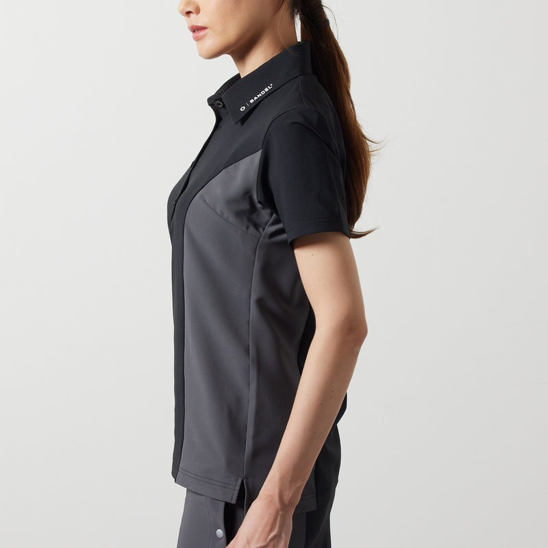 BANDEL GOLF バンデルゴルフ ポロシャツ WOMENS SIDE PANEL SWITCH S/S POLO SHIRTS BGS-W4SSSPL BLACKxGRAY ブラック グレー