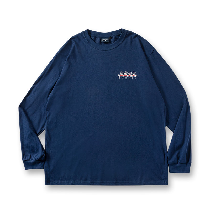 BANDEL×muta Limited 24AW L/S Tee ロンＴ バンデル×ムータ コラボ コットン100% / NAVY