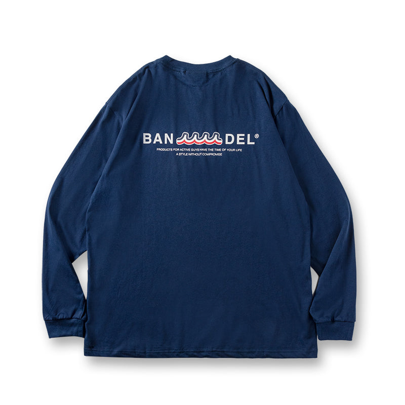 BANDEL×muta Limited 24AW L/S Tee ロンＴ バンデル×ムータ コラボ コットン100% / NAVY