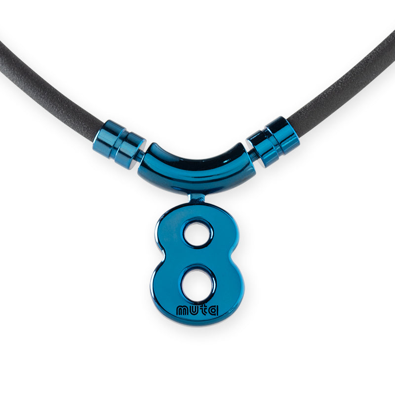 BANDEL × muta コラボ 2024AW 新色 Healthcare Necklace Eight HLCNE-MT チタン / Black×Blue