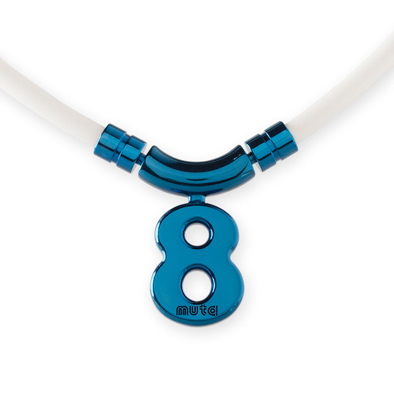 BANDEL × muta コラボ 2024AW 新色 Healthcare Necklace Eight HLCNE-MT チタン / White×Blue