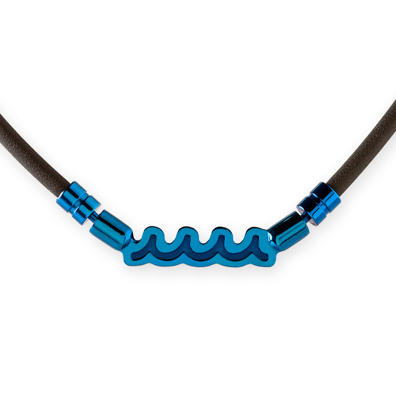 BANDEL バンデル × muta ムータ コラボ | ネックレス 磁気ネックレス チタン 新色 ブラック × ブルー Healthcare  Necklace Wave HLCNW-MT / BLACK×BLUE