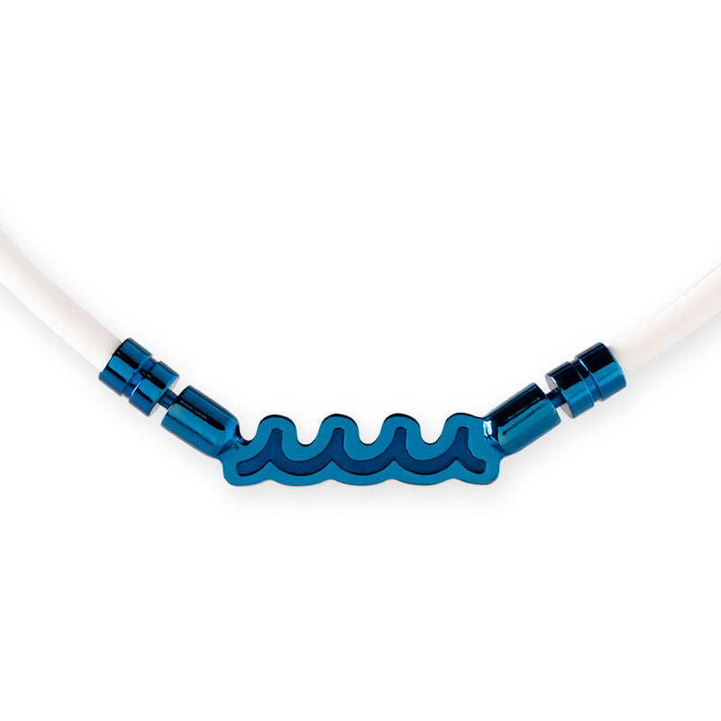 BANDEL × muta コラボ 2024AW 新色 Healthcare Necklace Wave HLCNW-MT チタン / White×Blue