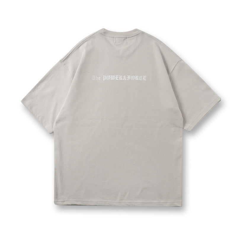 OLDENGLISH LETTERING TEE BAN-T039 Tシャツ コットン100% 吸湿 速乾 ビッグシルエット / GREY