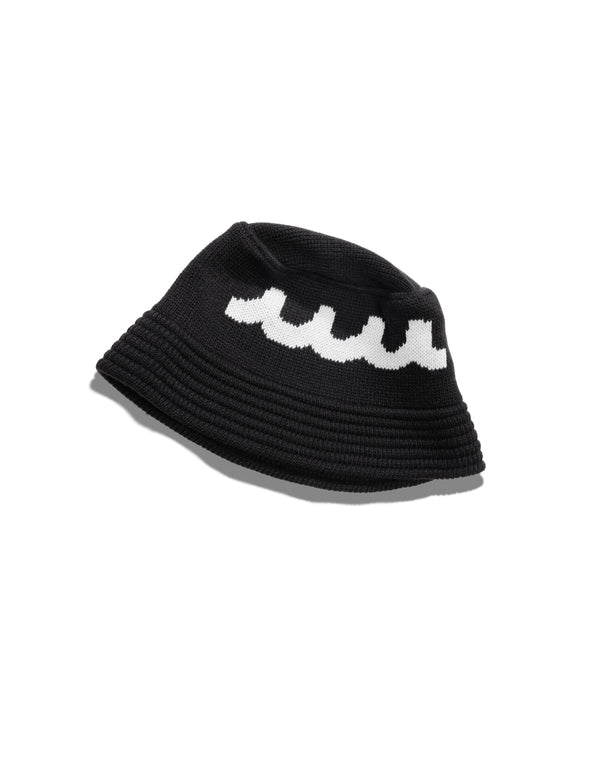 muta MARINE ACANTHUS × muta MARINE Wave Logo Knit Bucket Hat