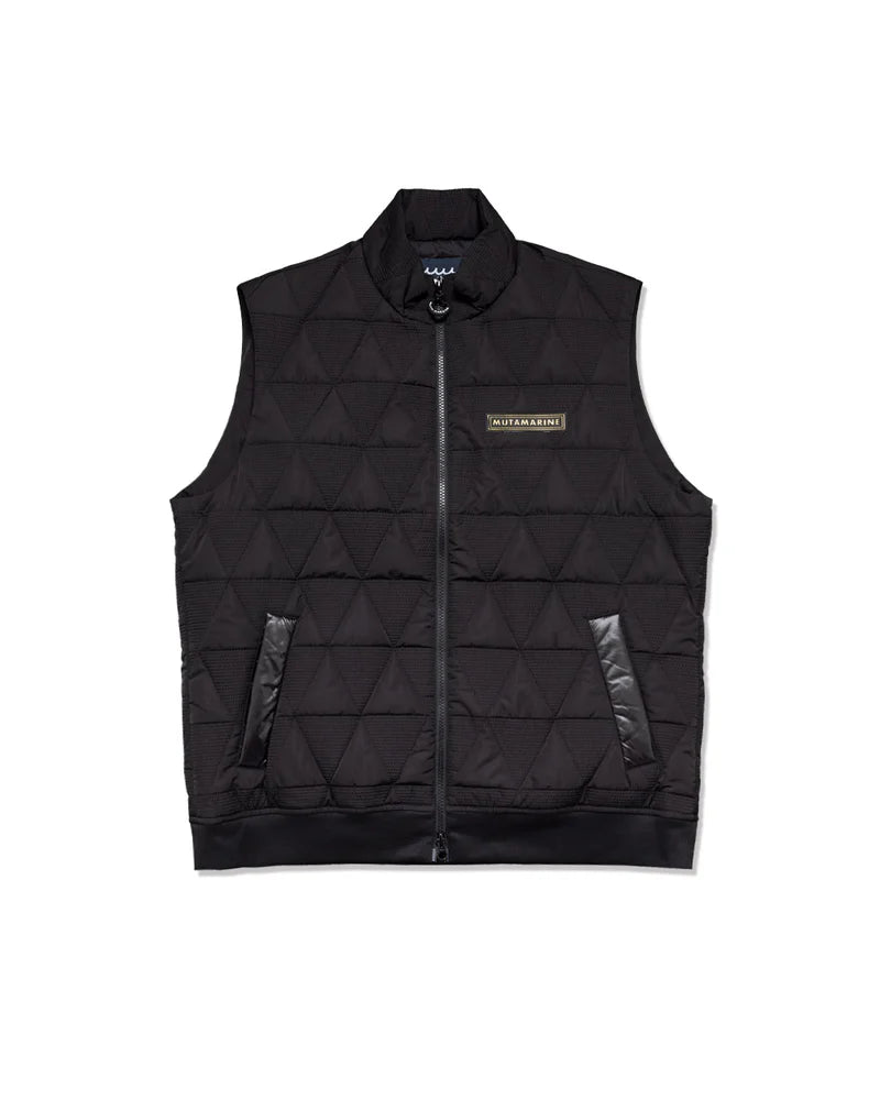 muta MARINE ベスト Geometric down vest MMJC-443369 BLACK