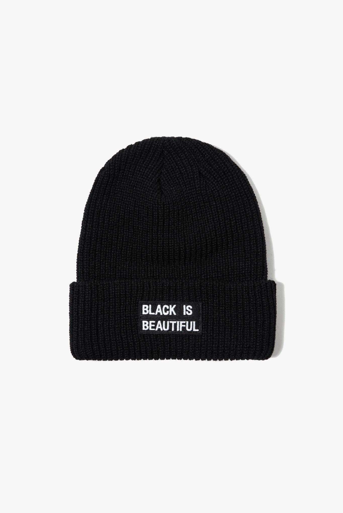 BOX LOGO KNIT CAP 刺繍パッチ B119 ビーニー 暖かい カナダ製 ユニセックス / BLACK