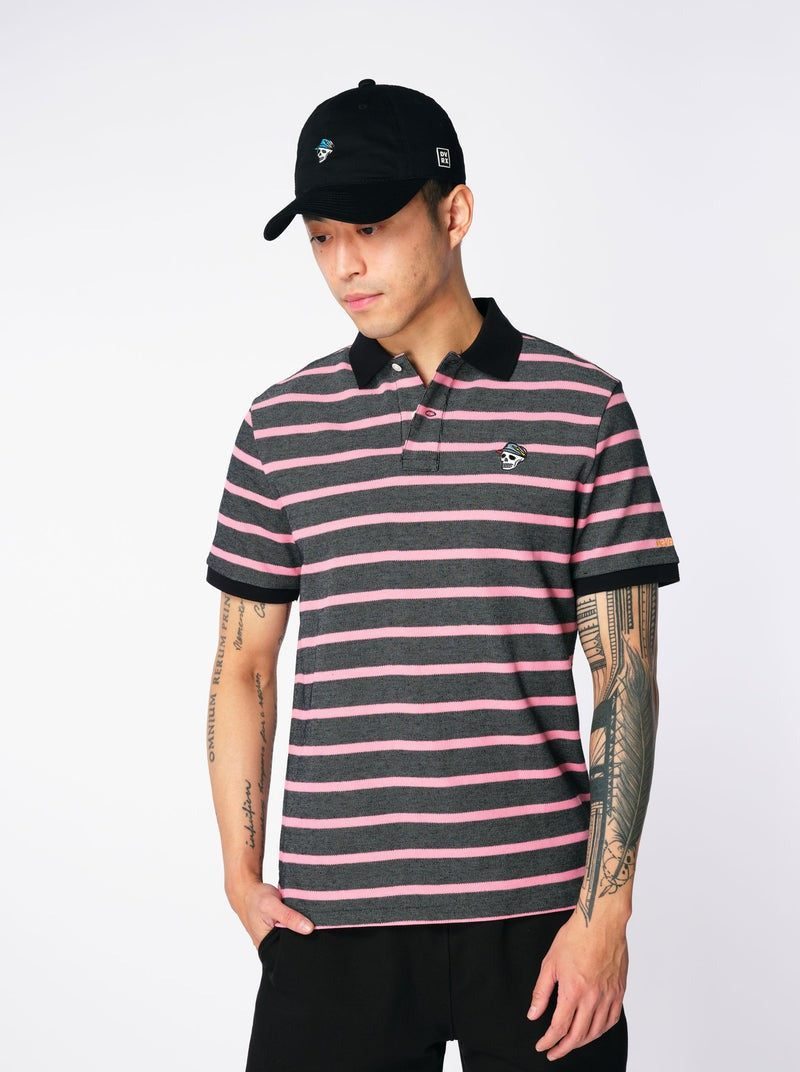 ポロシャツ Classic Border Polo 763472026 BLACKxPINK