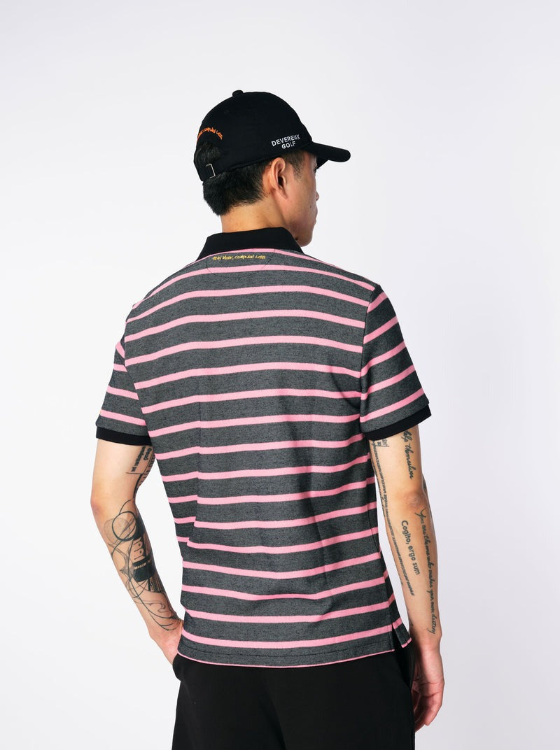 ポロシャツ Classic Border Polo 763472026 BLACKxPINK