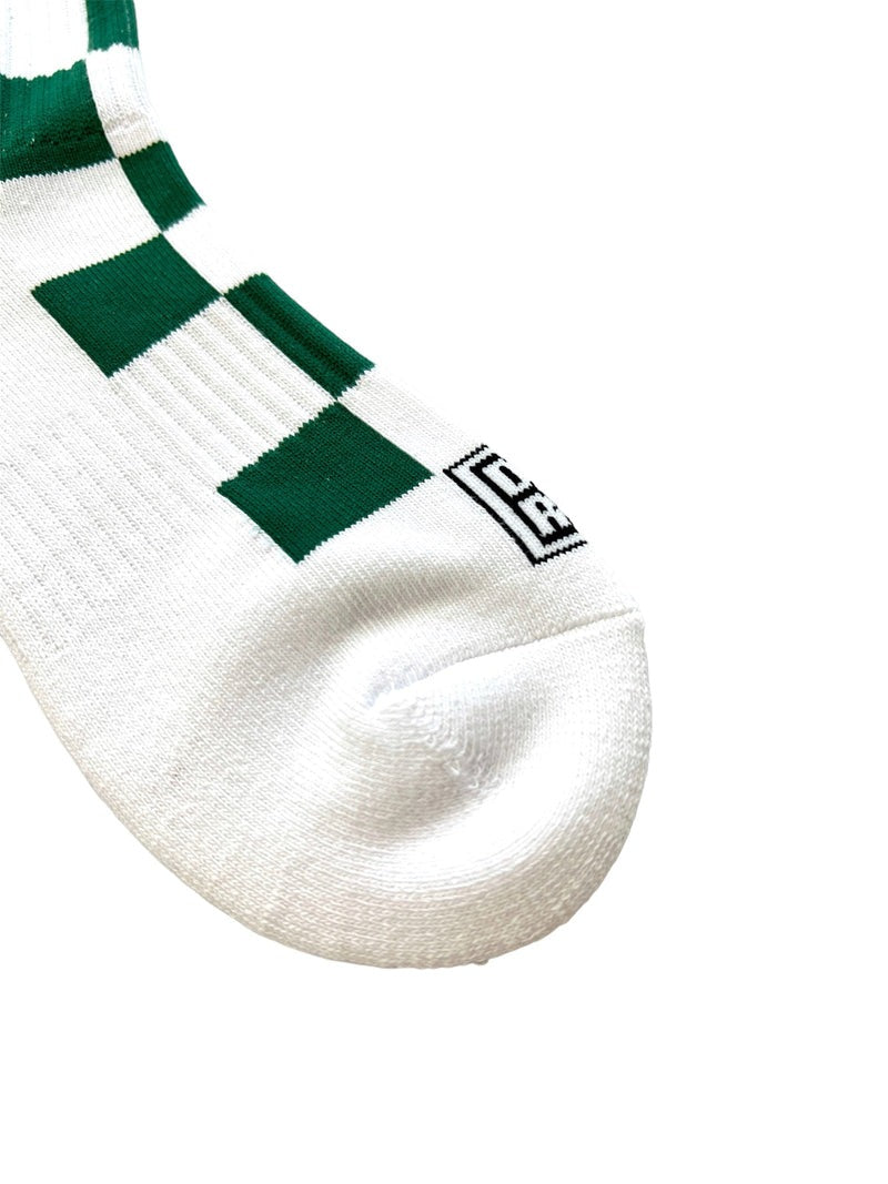 MENS FLAG CHECK REGULAR SOCKS 763472801 ソックス / WHITExGREEN