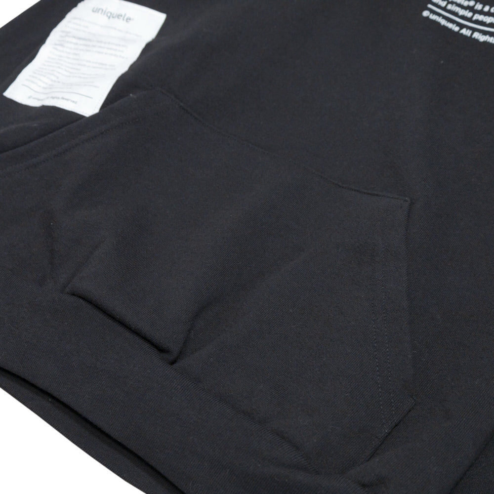 uniquele　HEAVY FLEECE HOODIE スウェット フーディ  FD2001 BLACK ブラック