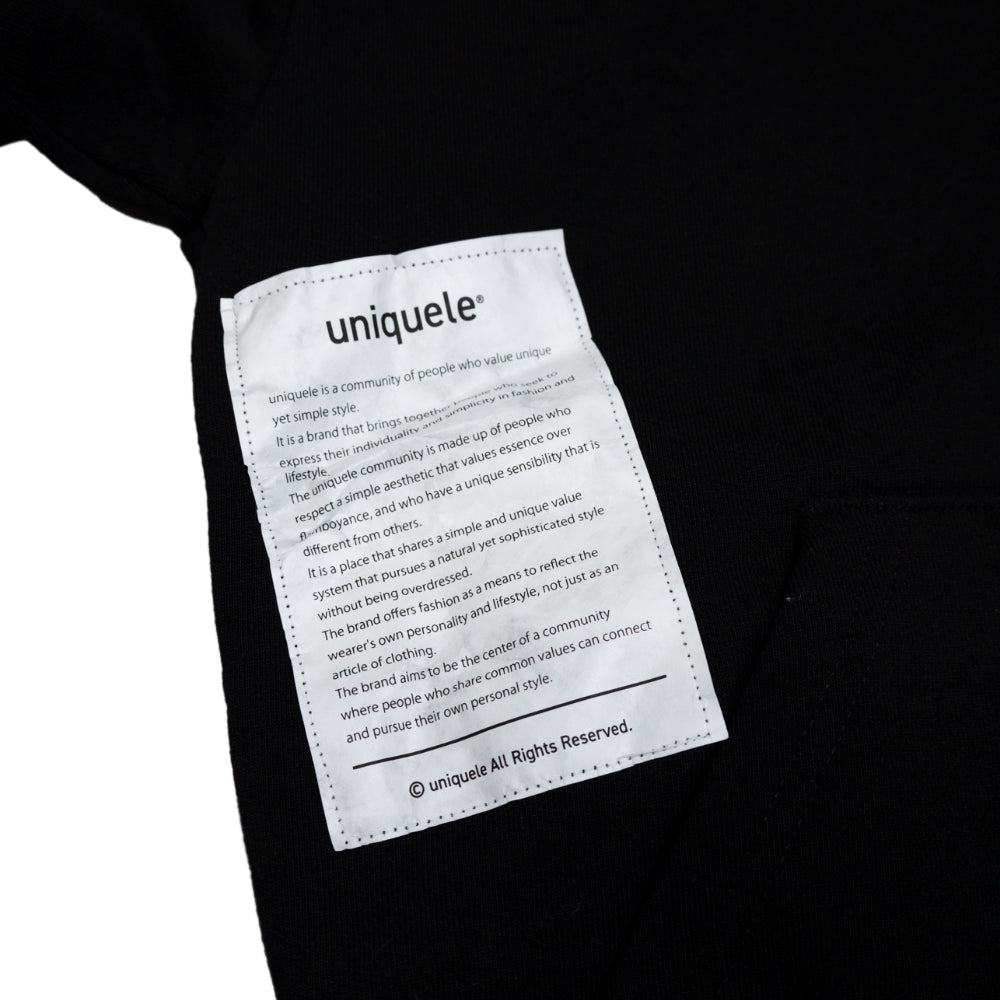 uniquele　HEAVY FLEECE HOODIE スウェット フーディ  FD2001 BLACK ブラック