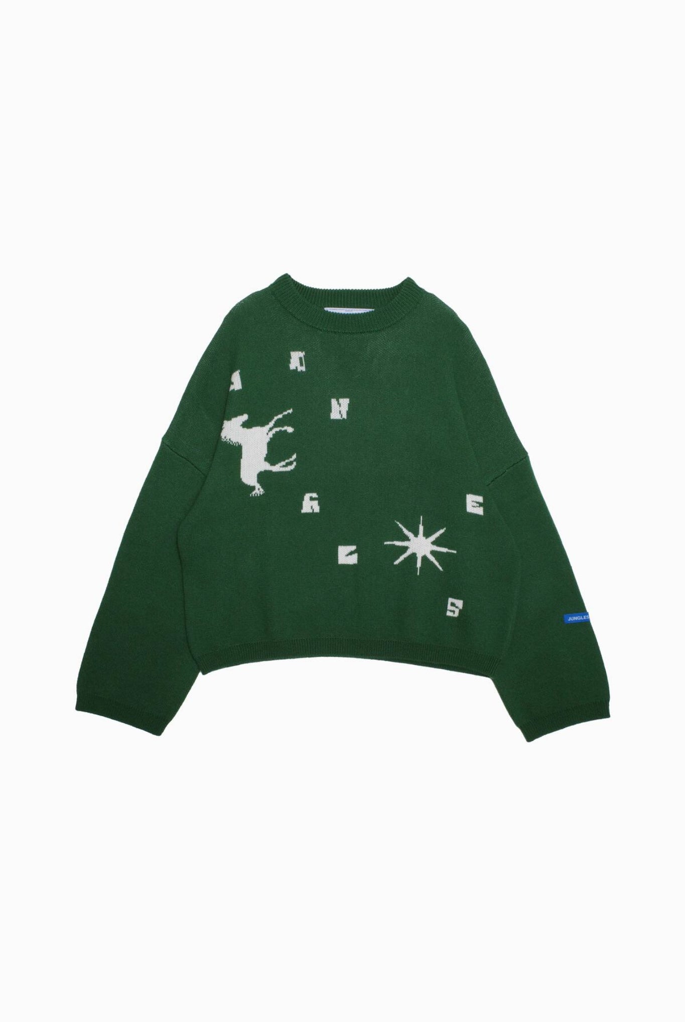 Relaxation Knit Sweater KN-RLX- ニット ボックスシルエット クロップド丈 ユニセックス / GREEN