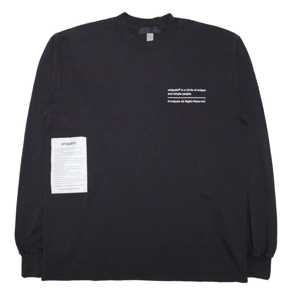 LONG SLEEVE CREW NECK T-SHIRT ロングスリーブ クルーネック ロンT LS2001 BLACK ブラック