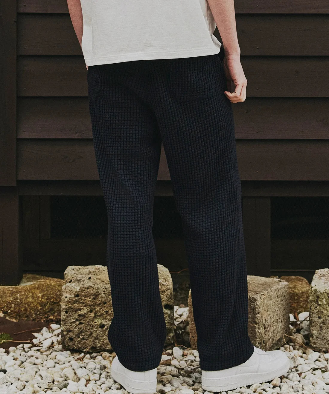 SEA GREEN ONI WAFFLE STRAIGHT PANTS