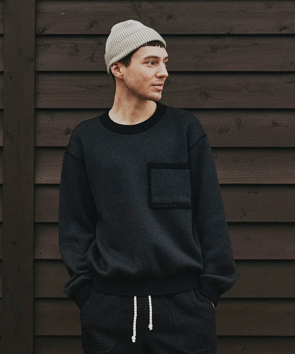 SEA GREEN FRENCH TERRY KNIT PULLOVER