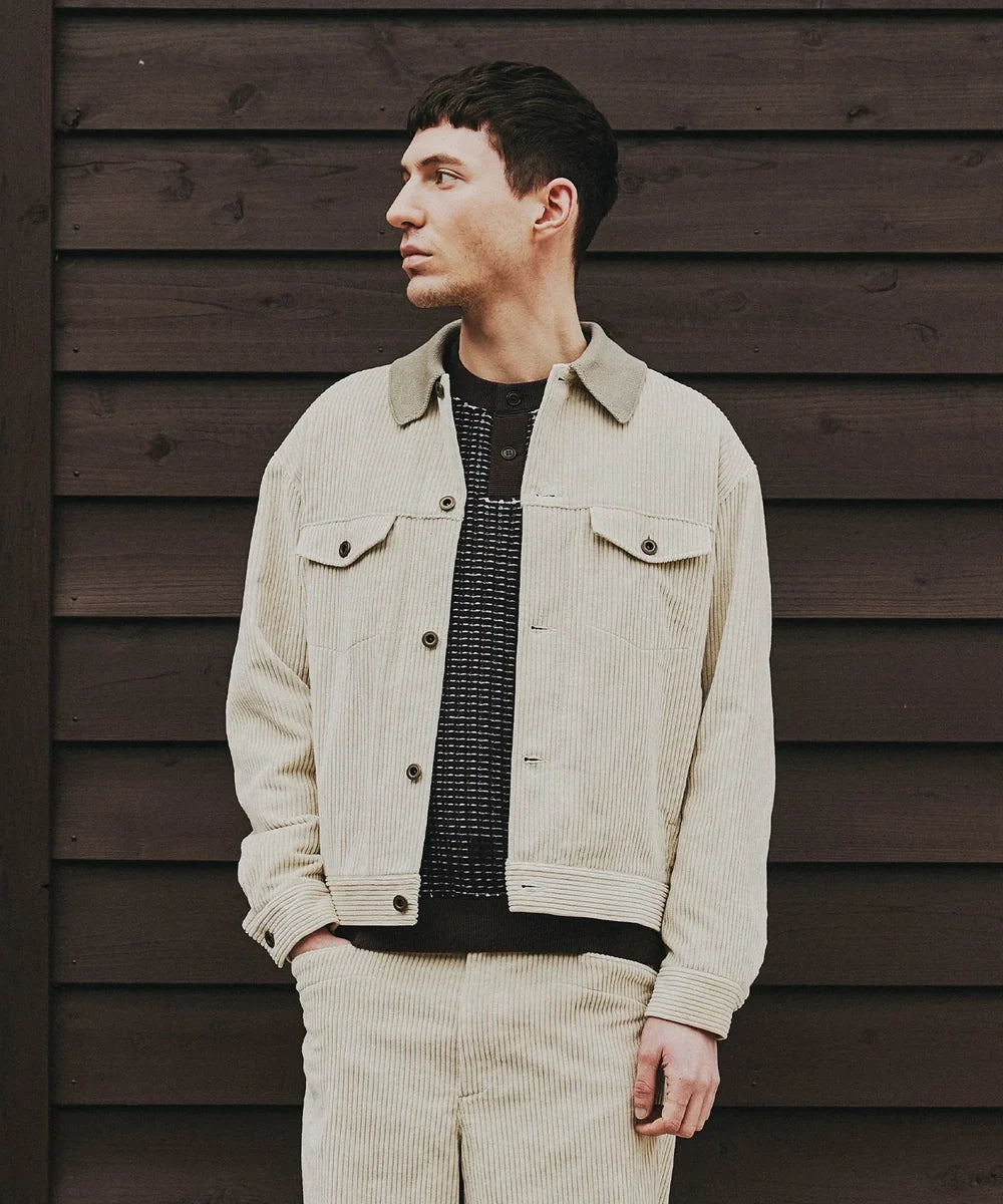 SEA GREEN WIDE WALE CORDUROY TRACKER JACKET