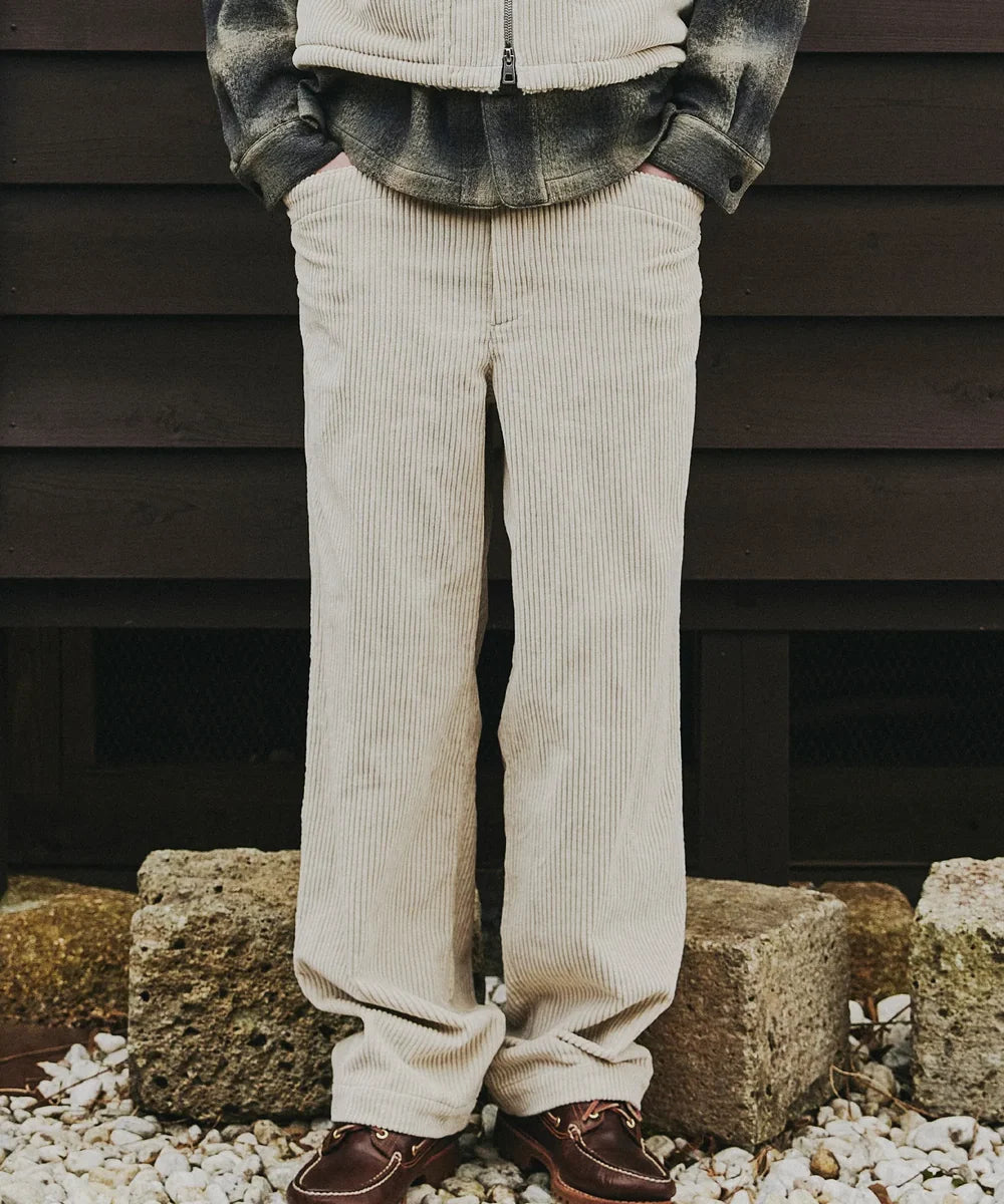 SEA GREEN WIDE WALE CORDUROY LOOSE PANTS