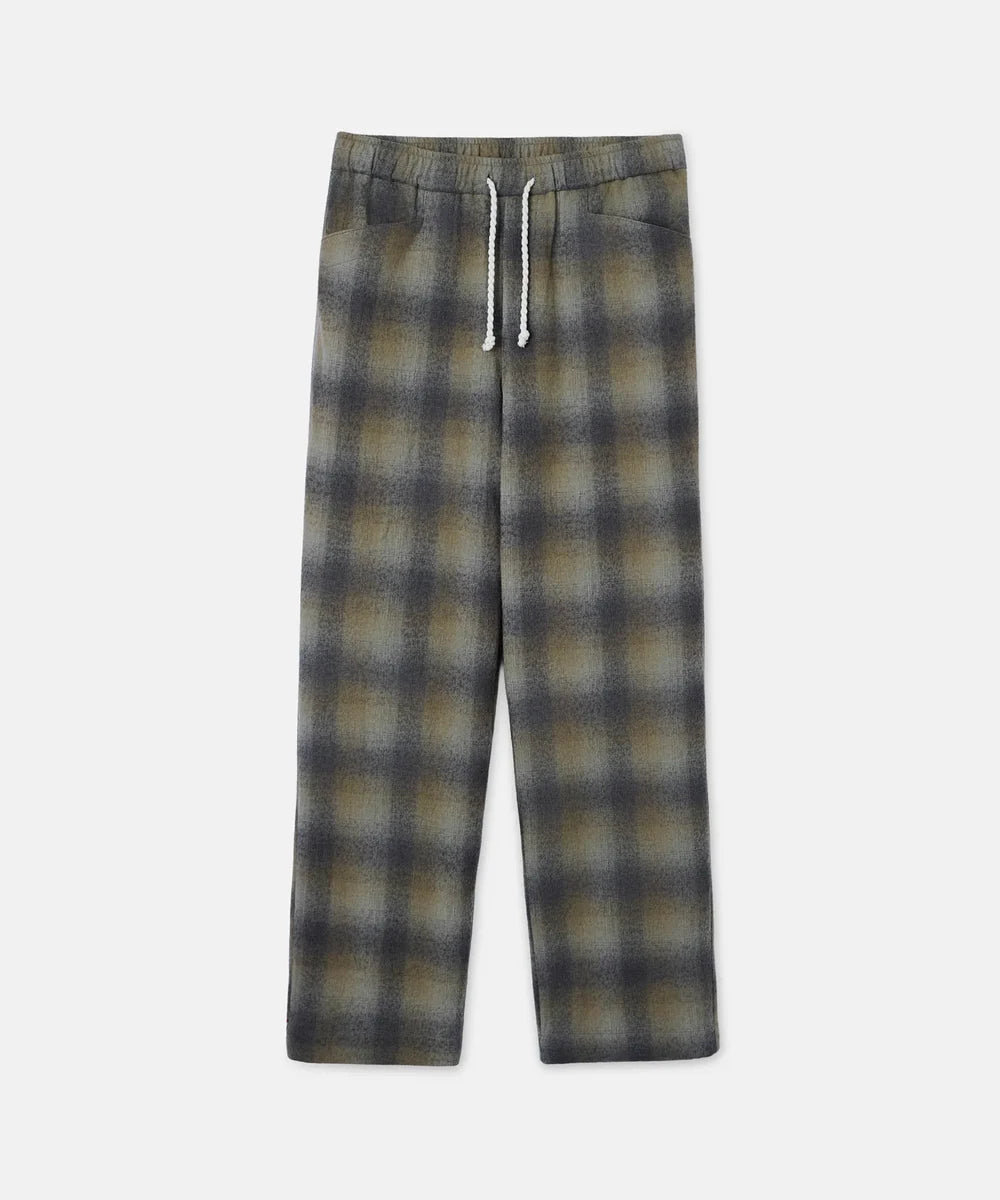 SEA GREEN BOILED WOOL COTTON PANTS