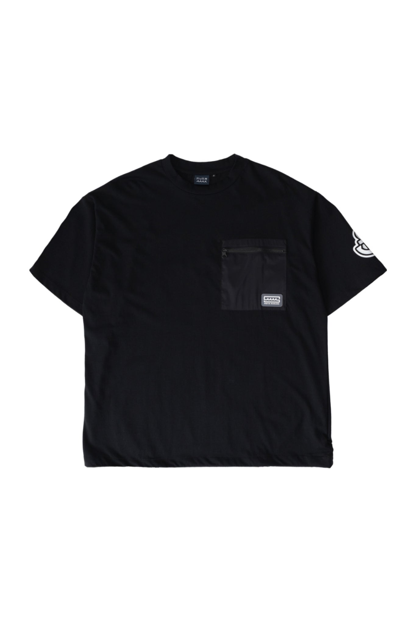 ドローストリング ポケットTシャツ ルーズフィット MMMK-434444 ドローコード サステナブル素材 / BLACK