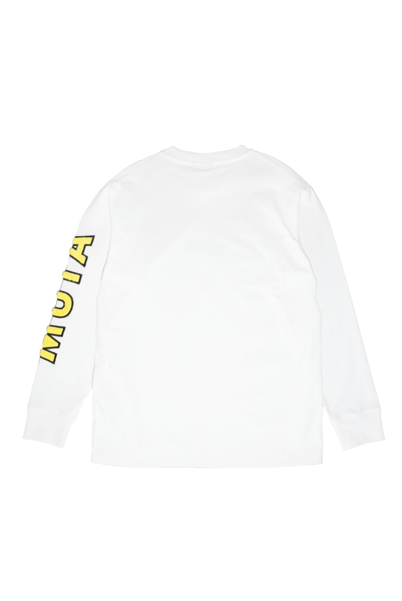 ファーワッペン ロングスリーブTシャツ MMSG-240159 コットンジャージー ゆったりシルエット ユニセックス / WHITE