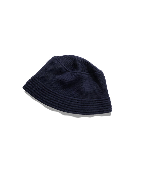 muta MARINE ACANTHUS × muta MARINE Wave Logo Knit Bucket Hat
