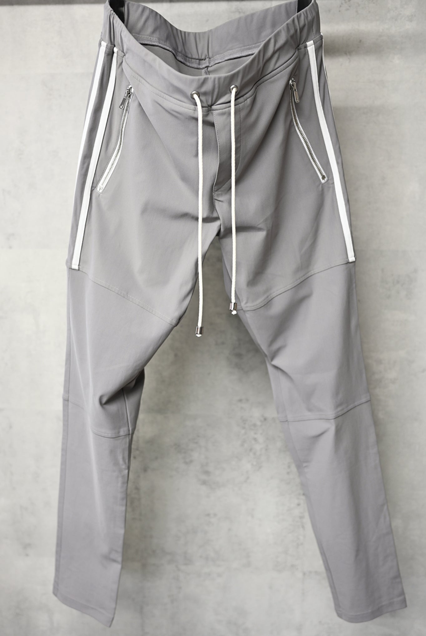 Johnson LINE NYLON PT BASIC-ST-009 SUPER TIGHT TAPERD ロングパンツ 機能素材 / GREY×LINE WHITE