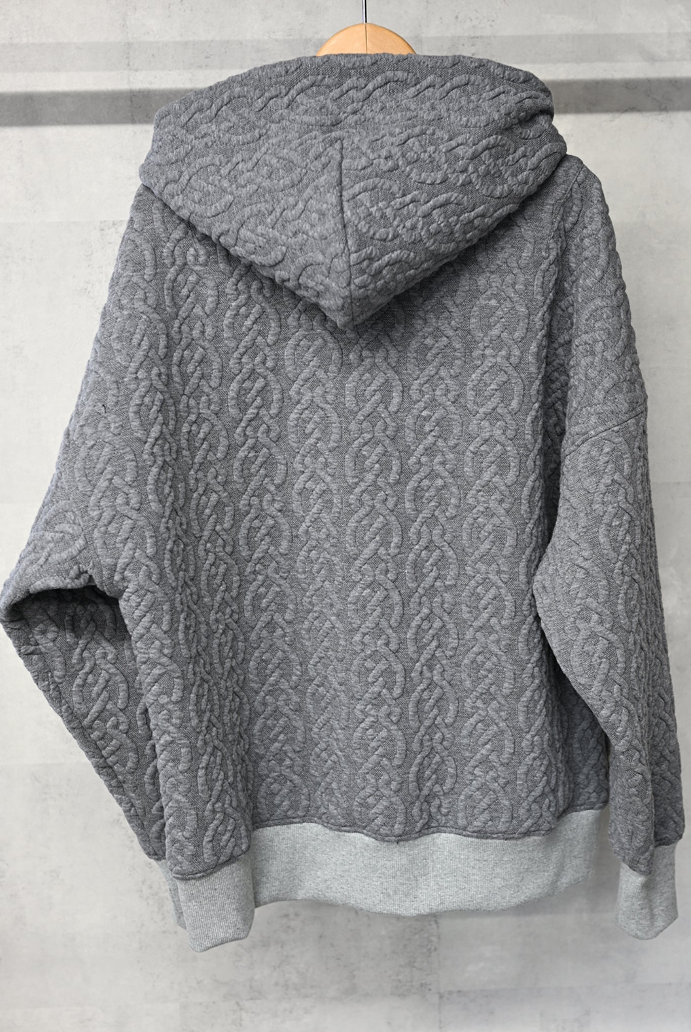 cable drop zip hoodie OVER SIZE RC33-C-004 フーディー / GREY