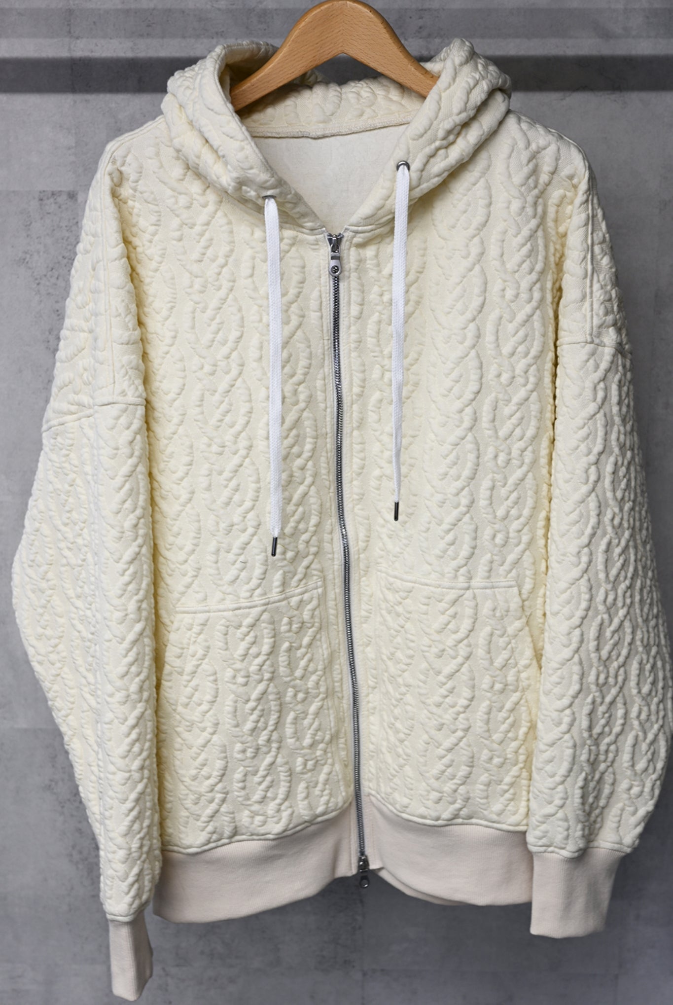 cable drop zip hoodie OVER SIZE RC33-C-004 フーディー / OFF WHITE