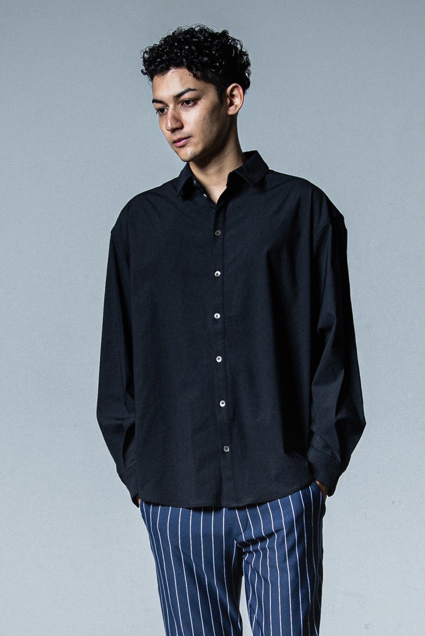 NYLON jack shirts RC33-SH-001 シャツ ストレッチ 速乾 / BLACK