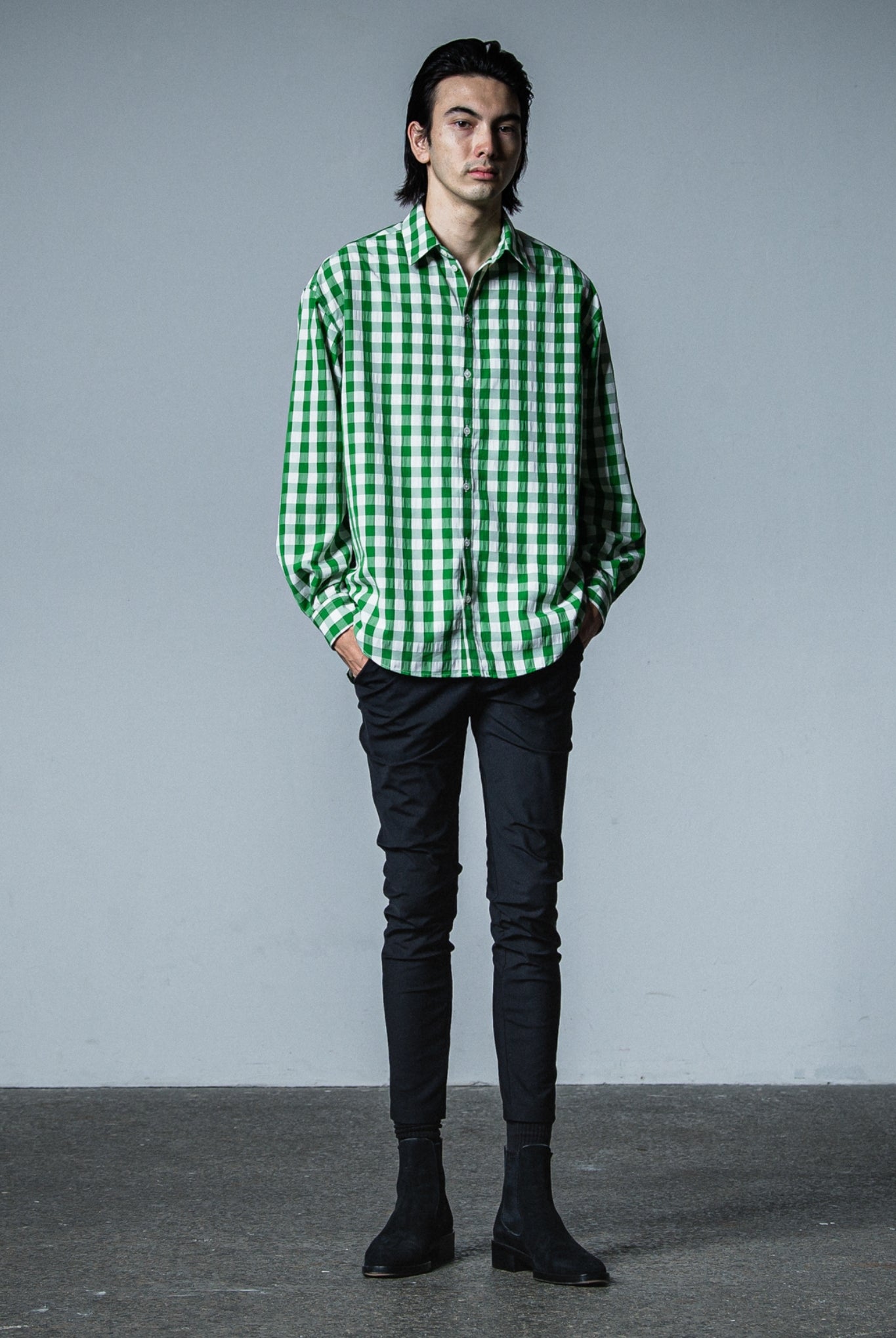 jack shirts (pattern) RC33-SH-001 シャツ チェック 速乾 / GREEN CHECK