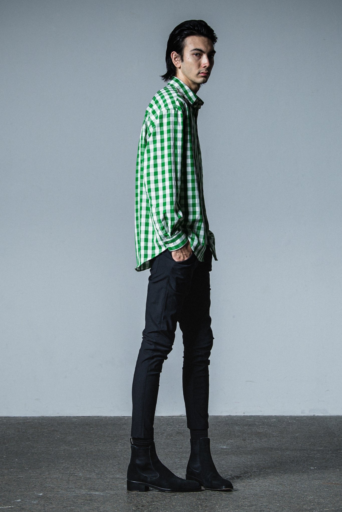 jack shirts (pattern) RC33-SH-001 シャツ チェック 速乾 / GREEN CHECK