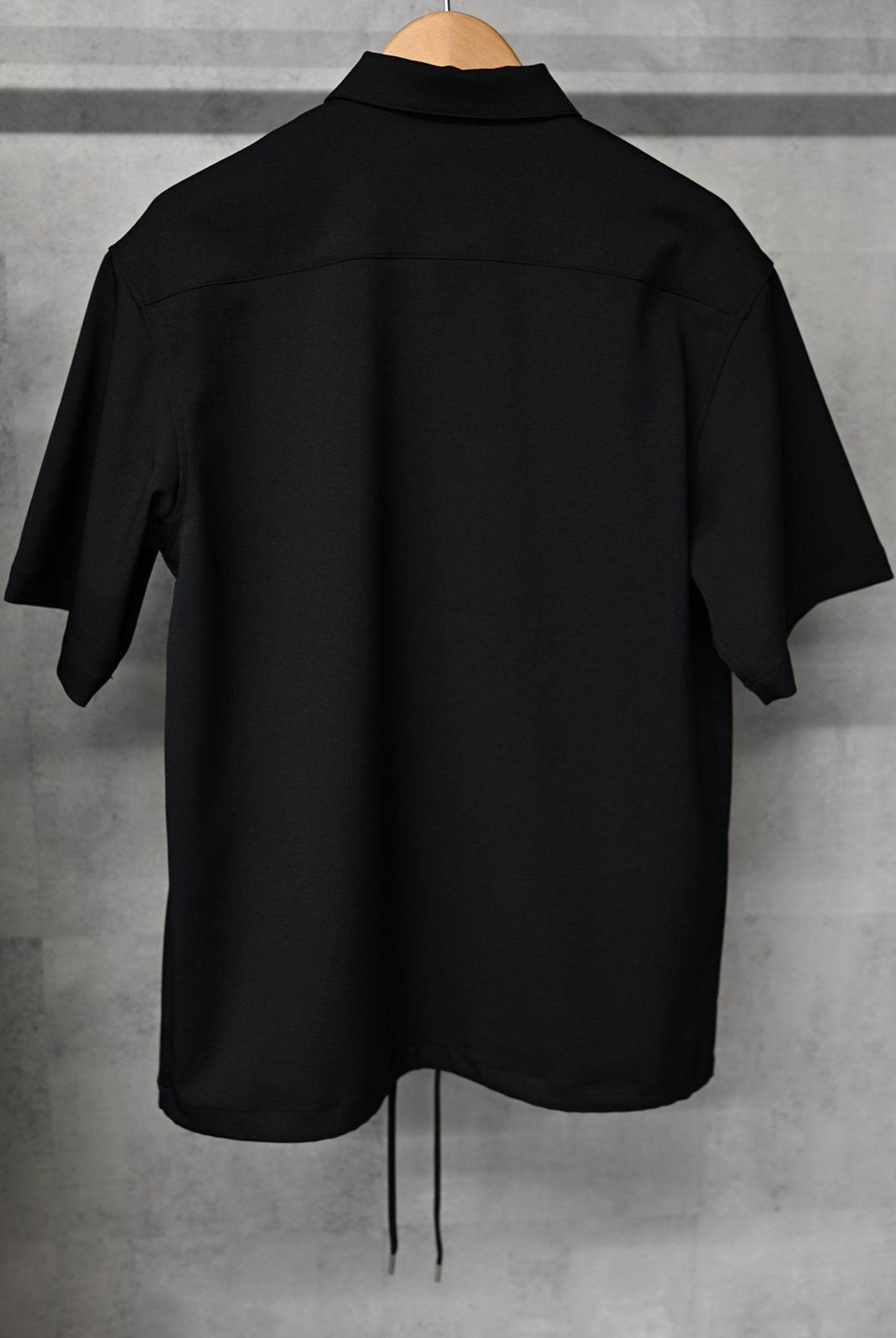 PULLOVER HALF shirt OVER SIZE シャツ / BLACK