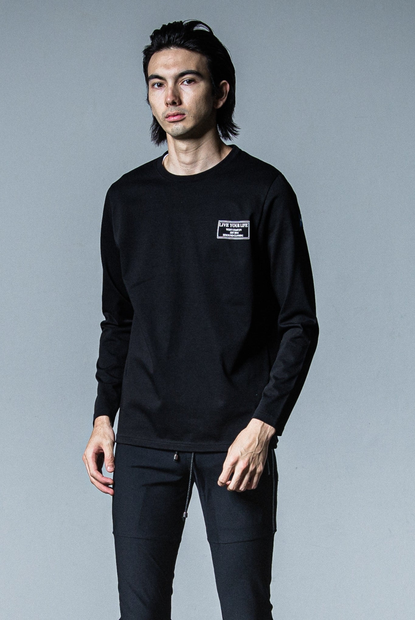 crew longsleave Tee LOOSE FIT RC33-T-002 ロンT / BLACK