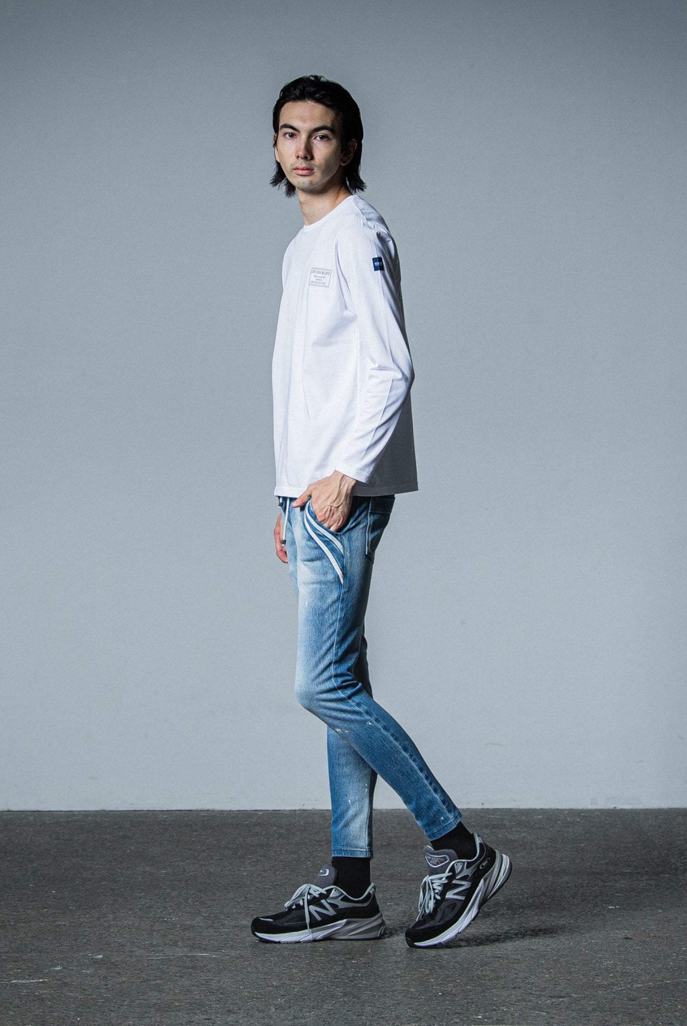 crew longsleave Tee LOOSE FIT RC33-T-002 ロンT / WHITE